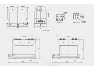 Трансформатор среднего напряжения (внутреннего применения), LZZBJ9-10