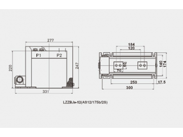 Трансформатор среднего напряжения (внутреннего применения), LZZBJ9-12