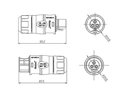 Цилиндрические разъёмы BC01 (3 контакта)