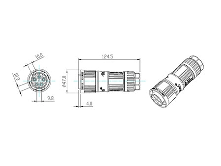 Цилиндрические разъёмы BC02 (5 контактов)