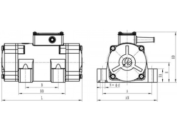 Внешний вибратор (с двухполюсным и трехфазным электродвигателем)