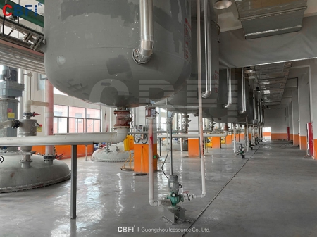 Льдогенератор чешуйчатого льда мощностью 120 тонн в провинции Шаньдун