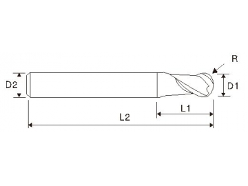 Концевая фреза твёрдосплавная (NACo покрытие, спираль 45°, EMB17)