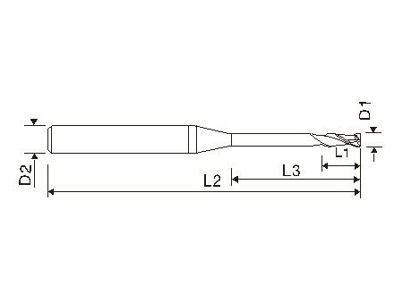 Концевая фреза (2 зубца, микро, EMC11 X5070)