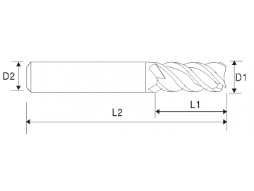 Твёрдосплавная концевая фреза (5 зубцов, для высокоскоростной обработки, EMD06)