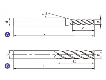 U-SL4  Фреза концевая твердосплавная U-SL4 (квадратный наконечник, 4 канавки)