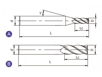 UC-S4  Фреза концевая твердосплавная UC-S4 (квадратный наконечник, 4 канавки)