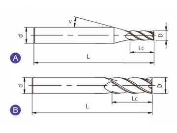 UC-SH4  Фреза концевая твердосплавная UC-SH4 (квадратный наконечник, 4 канавки, длинный хвостовик)