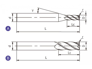 UC-R4  Фреза концевая твердосплавная UC-R4 (радиус на торце, 4 канавки)