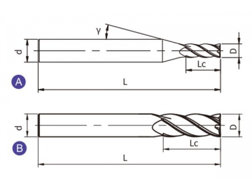S-SS4  Твердосплавная концевая фреза для обработки нержавеющей стали S-SS4 (квадратный наконечник, короткая канавка)