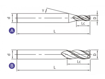 G-S3  Твердосплавная концевая фреза для обработки графита G-S3 (квадратный наконечник, 3 канавки)