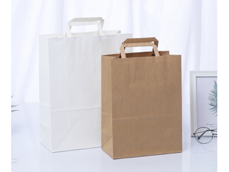 Оборудование для изготовления бумажных пакетов   Бумажный пакет с плоской ручкой и квадратным дном