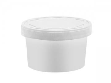 Пластиковая чашечка для мороженого с крышкой и ложкой с IML этикеткой 100 мл, CX132