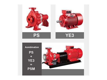 Пожарный насос с торцевым всасыванием, PSMF  (с голым валом, с приводом от электродвигателя)