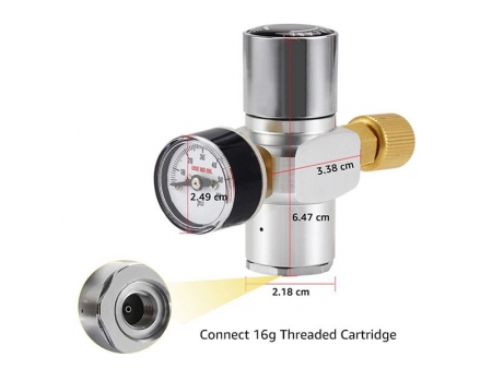 Мини-регулятор давления CO2 30 PSI для картриджа CO2 с резьбой 3/8