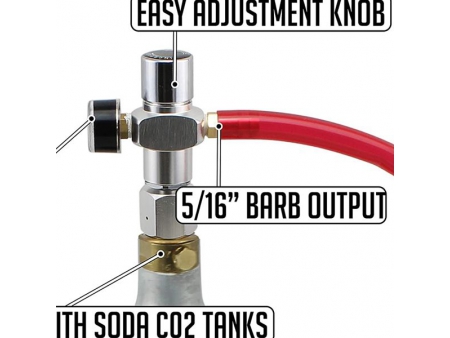 Мини-регулятор давления CO2 30 PSI для картриджа CO2 с резьбой 3/8