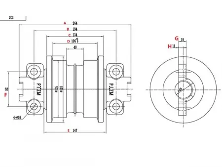Опорный каток для бульдозера Komatsu D20