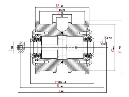 Опорный каток для бульдозера Caterpillar D8