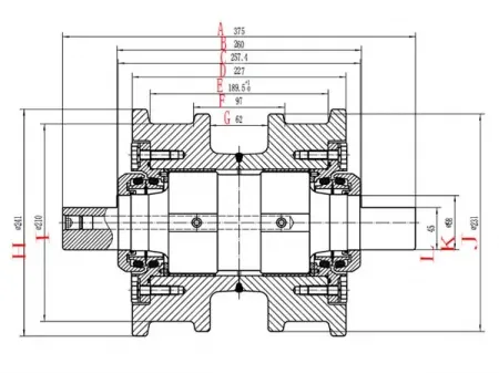 Опорный каток для бульдозера Caterpillar D6H