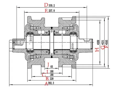 Опорный каток для бульдозера Caterpillar D6D