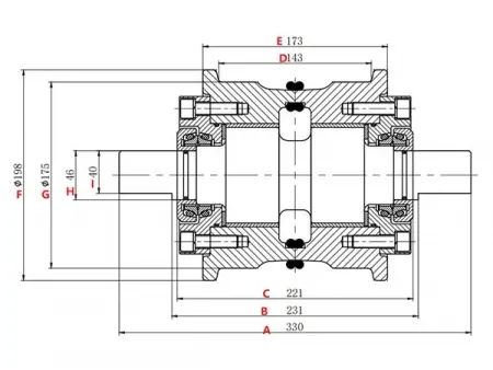 Опорный каток для бульдозера Caterpillar D5C