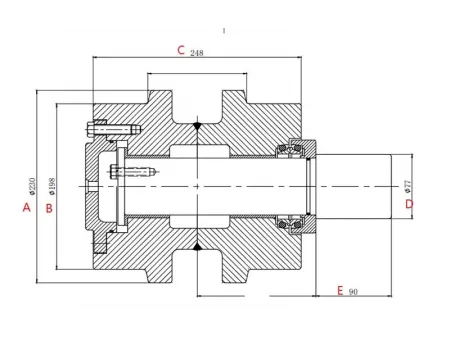 Поддерживающий каток для экскаватора Caterpillar 350
