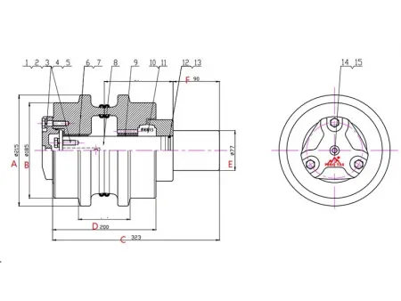 Поддерживающий каток для экскаватора Caterpillar 345
