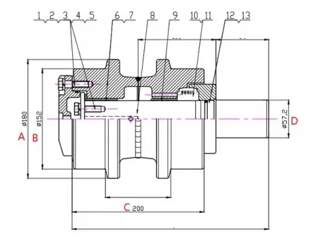 Поддерживающий каток для экскаватора Volvo EC290