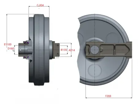 Направляющее колесо для экскаватора Hitachi EX1900