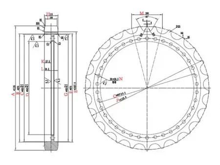 Ведущая звездочка для экскаватора Komatsu PC1250