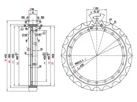 Ведущая звездочка для экскаватора Komatsu PC300