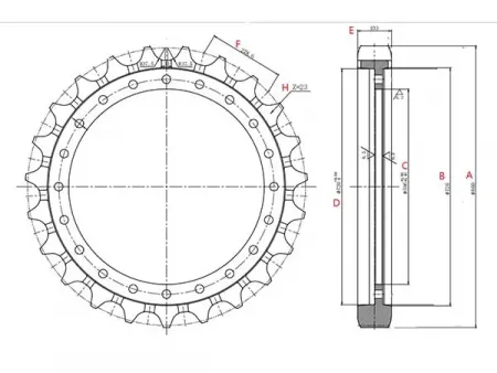 Ведущая звездочка для экскаватора Caterpillar 350