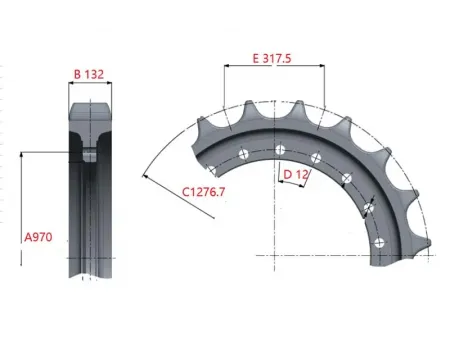 Ведущая звездочка для экскаватора Hitachi EX1900