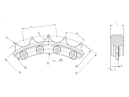 Сегменты звездочки для бульдозера Komatsu D65