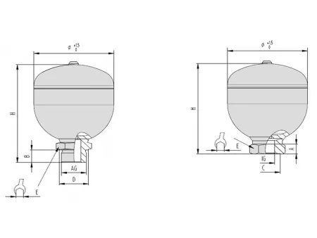 YDA Диафрагменные гидроаккумуляторы (мембранные гидроаккумуляторы)
