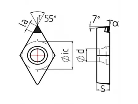 Токарные PCD пластины типа DCGW
