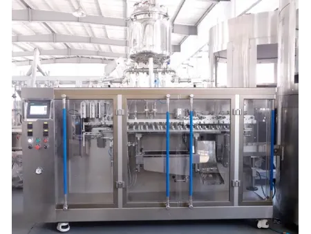 Машина для фасовки в готовые пауч-пакеты с двумя дозирующими головками