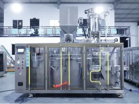 Машина для фасовки в готовые пауч-пакеты с двумя дозирующими головками