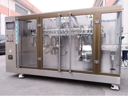 Машина для фасовки в готовые фигурные пауч-пакеты с двумя дозирующими головками