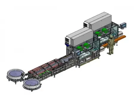 Автоматическая упаковочная система с двумя роторными питателями